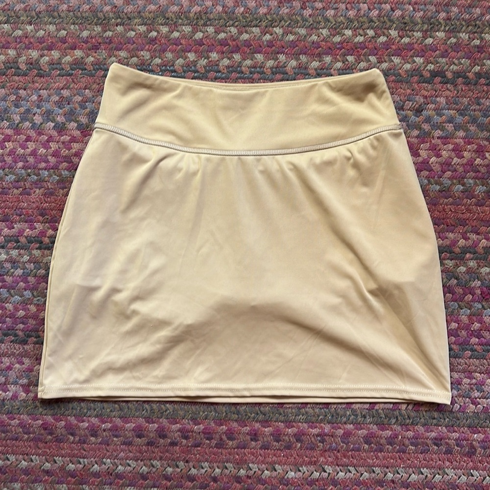 REAL ESSENTIALS TAN BROWN TENNIS GOLF ATHLETIC SKIRT SKORT